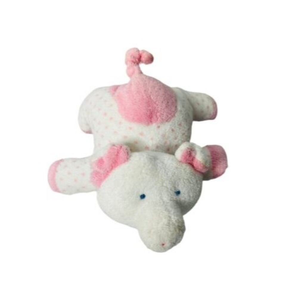 Eden MY FIRST Pink Pig Piggy Pastel Pink Polka Dot Plush Baby Rattle Terry Cloth